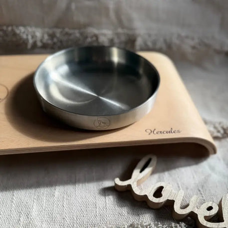 Haustiernapf aus rostfreiem Stahl.