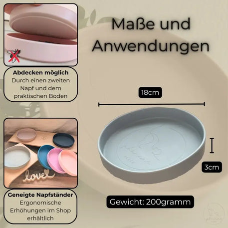 Pet Bowl aus BPA-freiem Silikon mit Maßen und Eigenschaften bei Phinias Place