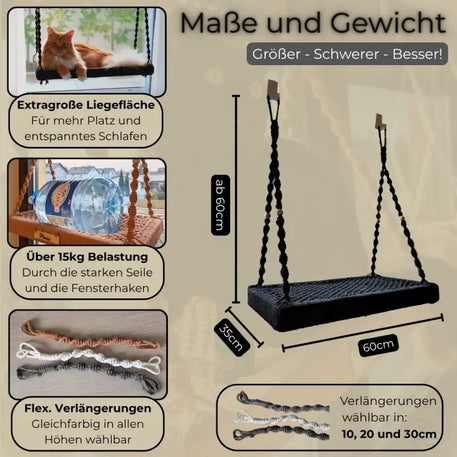 Hängende katzenliege mit seil suspension für Maine Coon und Norwegische Waldkatze