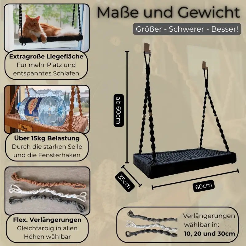 Hängende katzenliege mit seil suspension für Maine Coon und Norwegische Waldkatze